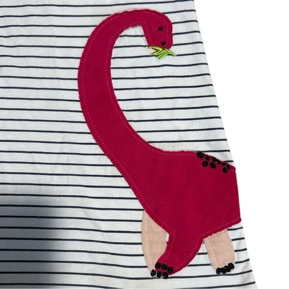 Striped Dress with Pink Dinosaur 5T - Picture 3 of 4